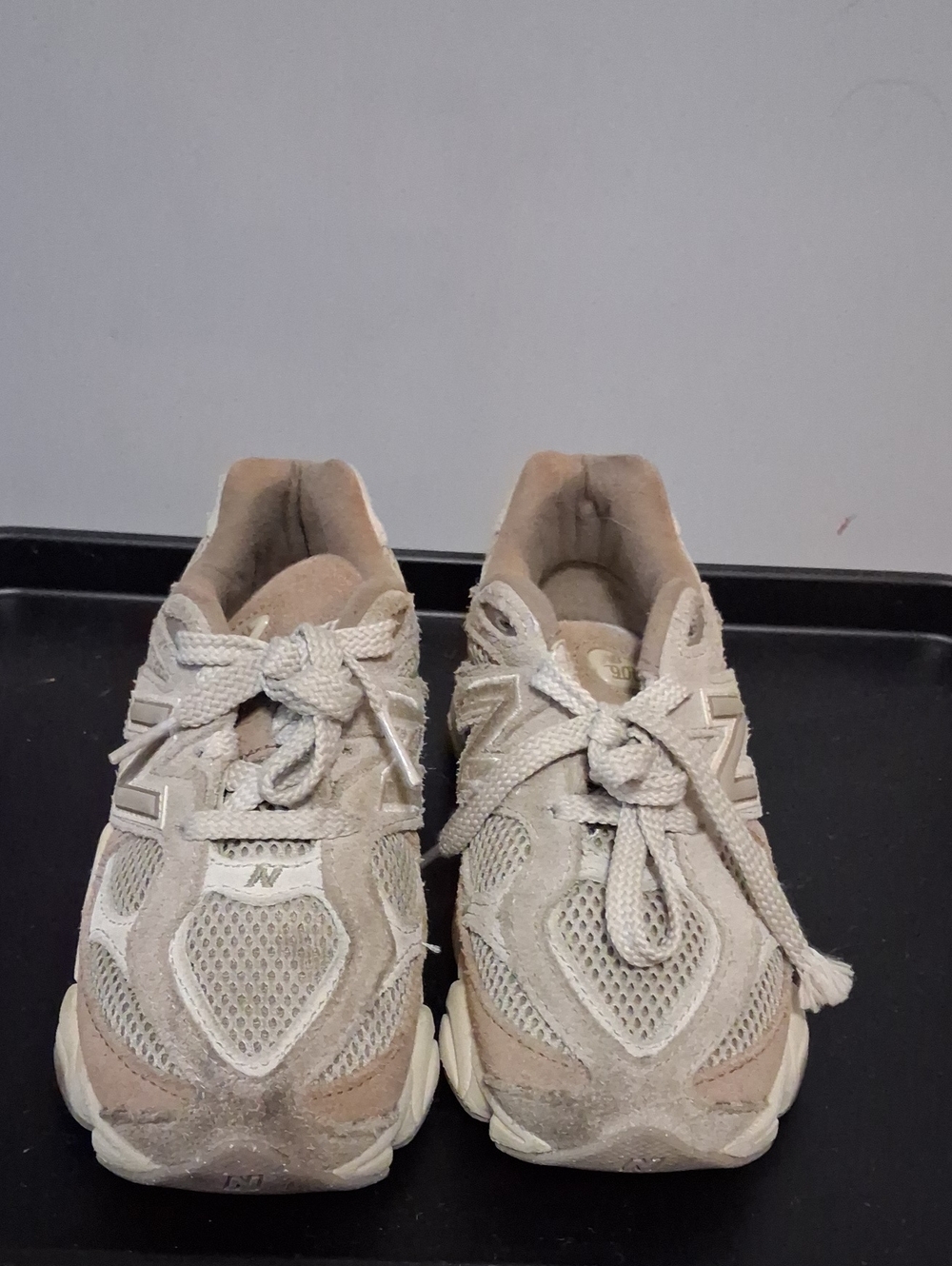 New Balance Kids Tan & Beige Mesh Suede Sneakers